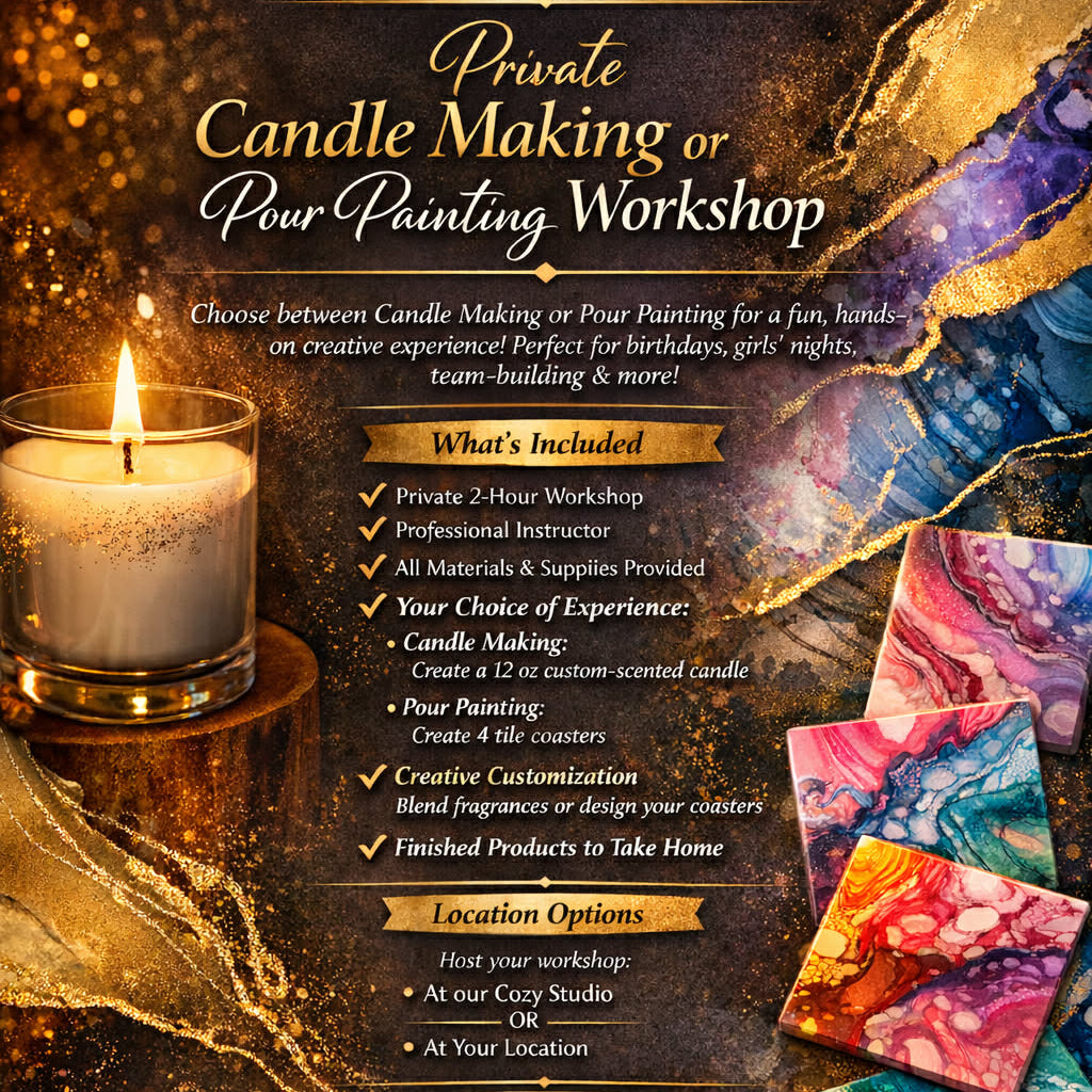 Private Candle Making or Pour Painting Workshop