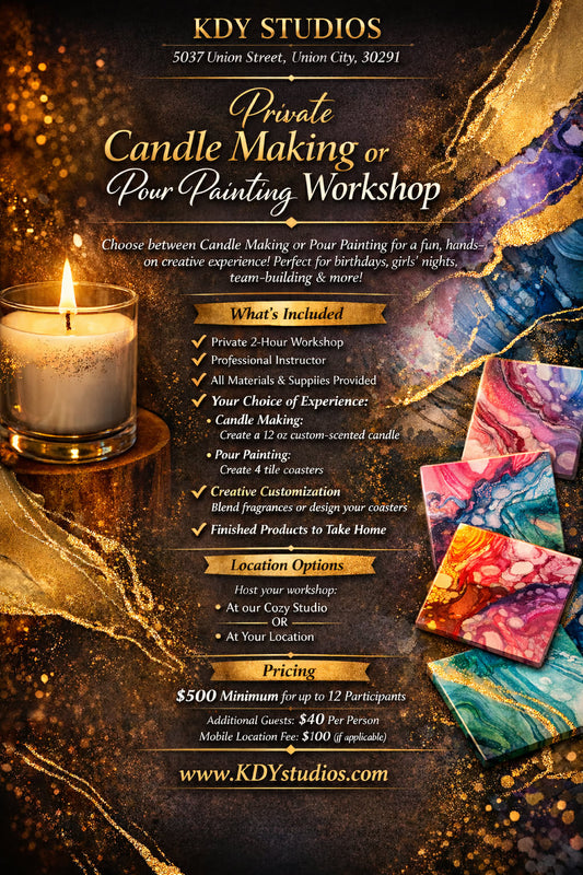Private Candle Making or Pour Painting Workshop